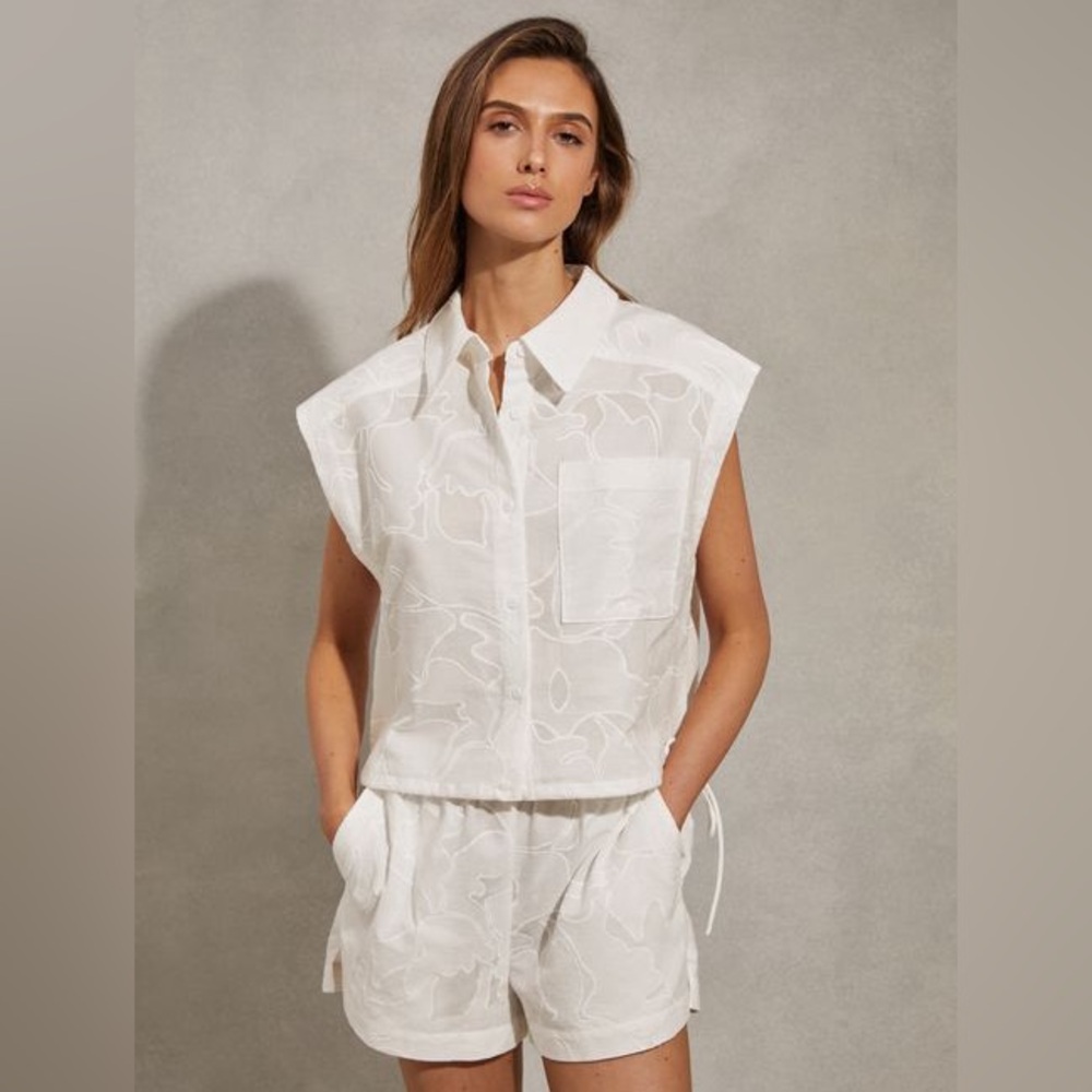 Reiss | Nia Cotton Embroidered Shirt